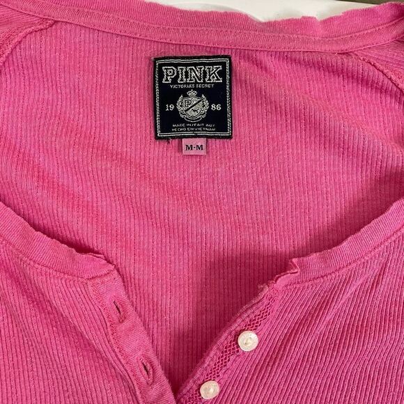 PINK| Thermal| Button up| with Ruffle| Lounge Top - Picture 7 of 12